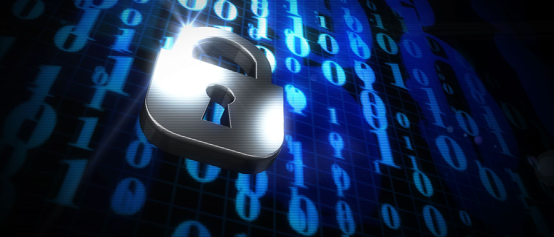 Lukko, taustalla bittivirtaa